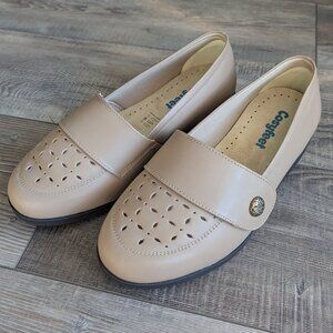 Cosyfeet Women's Extra Roomy Wide Shoes Swollen Feet Leather Carmen Taupe 10